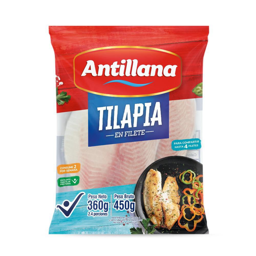 Filete de tilapia o mojarra ANTILLANA congelada (360 gr)