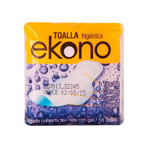 Toallas higiénicas EKONO delgadas (10 und)