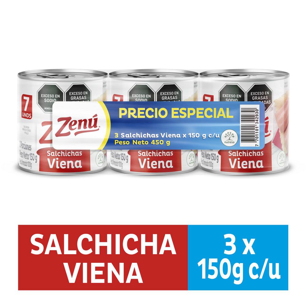Salchicha ZENU viena roja x3und (300 gr)