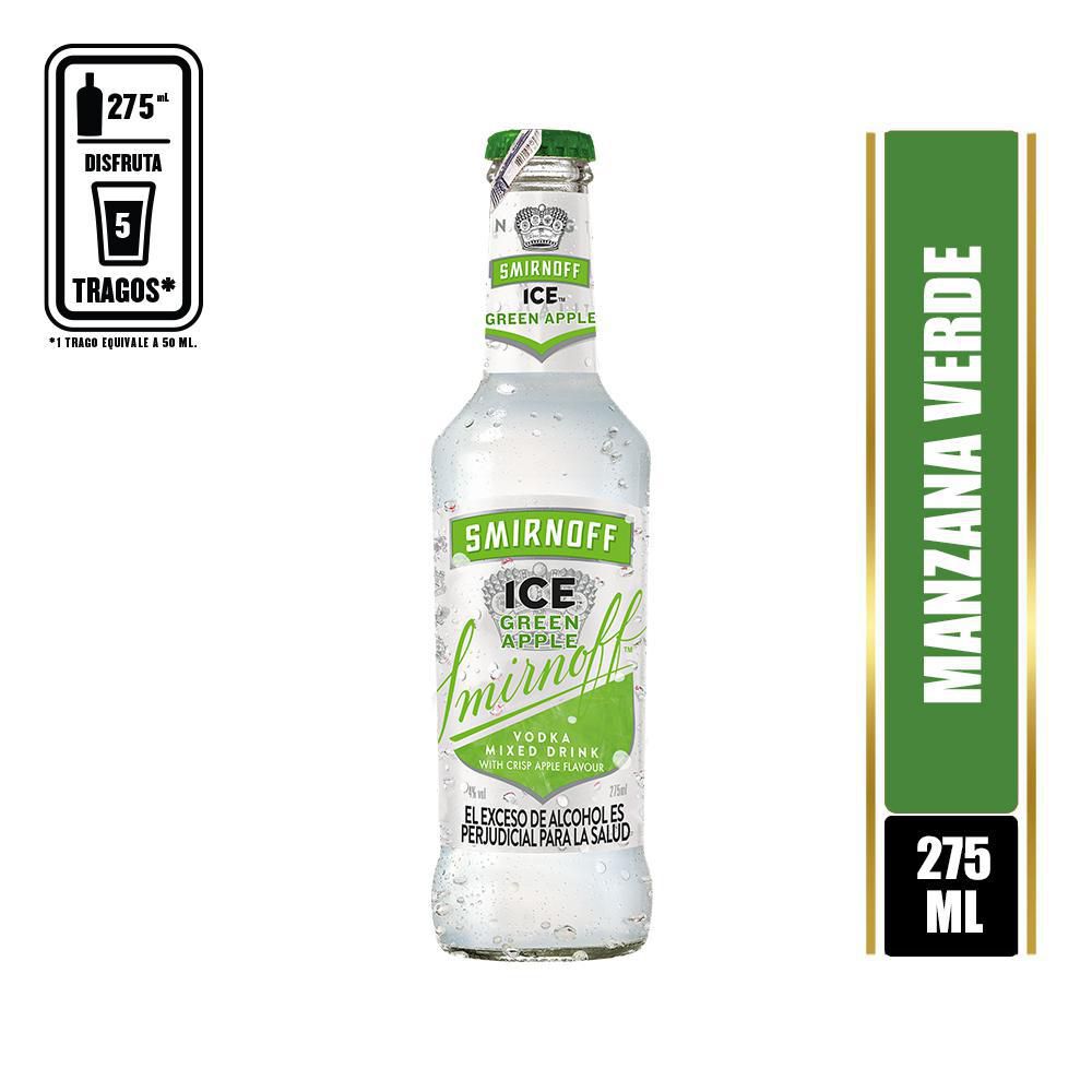 Coctel SMIRNOFF ice green apple en botella (275  ml)
