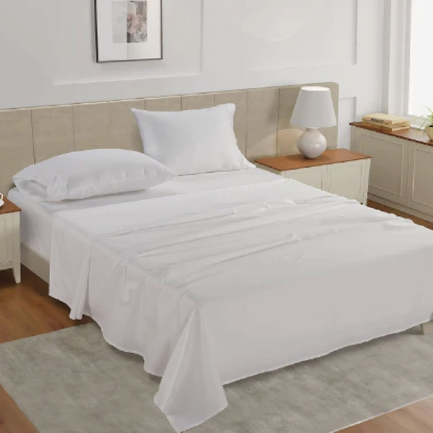 Sábana 300 Hilos 100% Algodón - Blanco