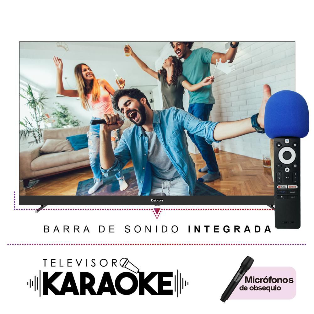 Televisor CAIXUN 65 pulgadas LED Uhd4K Smart TV C65VSUG con Barra de Sonido Incorporada + Karaoke