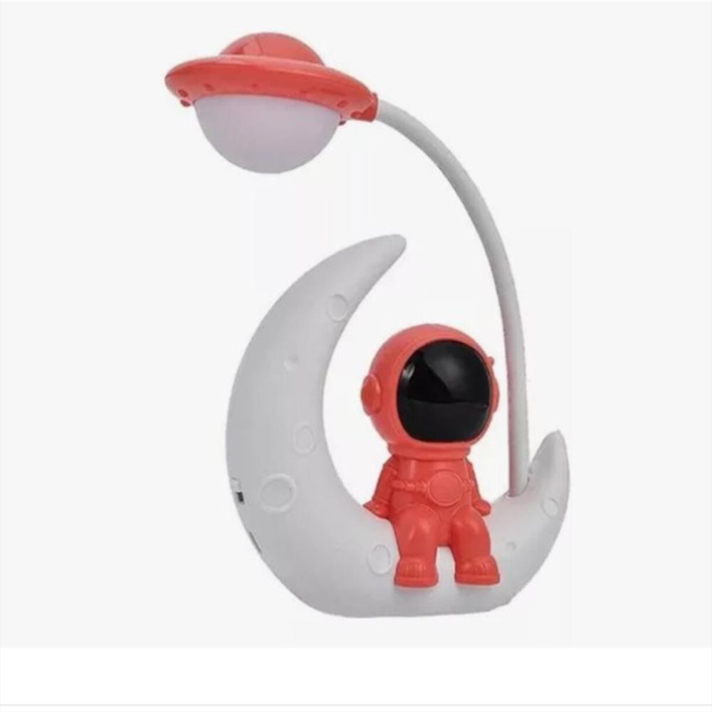 Lampara Led De Astronauta Sentado Rojo Recargable