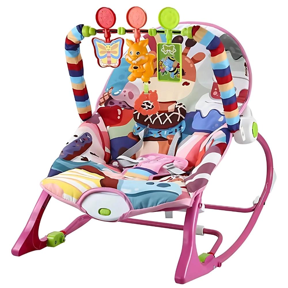 Silla Rocker Mecedora Para Bebes 3 En 1 De Bebe Hasta Niño Rosa img #1