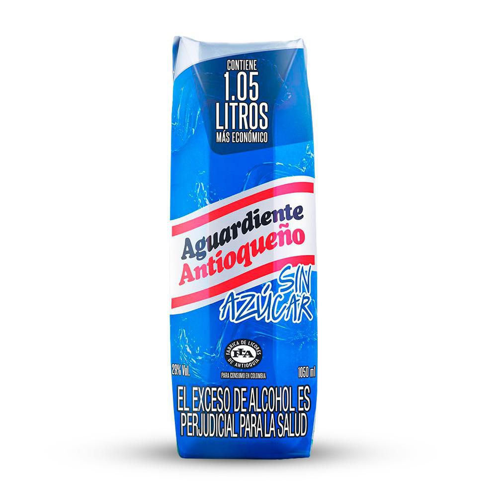 Aguardiente ANTIOQUENO azul sin azúcar en caja (1050 ml)