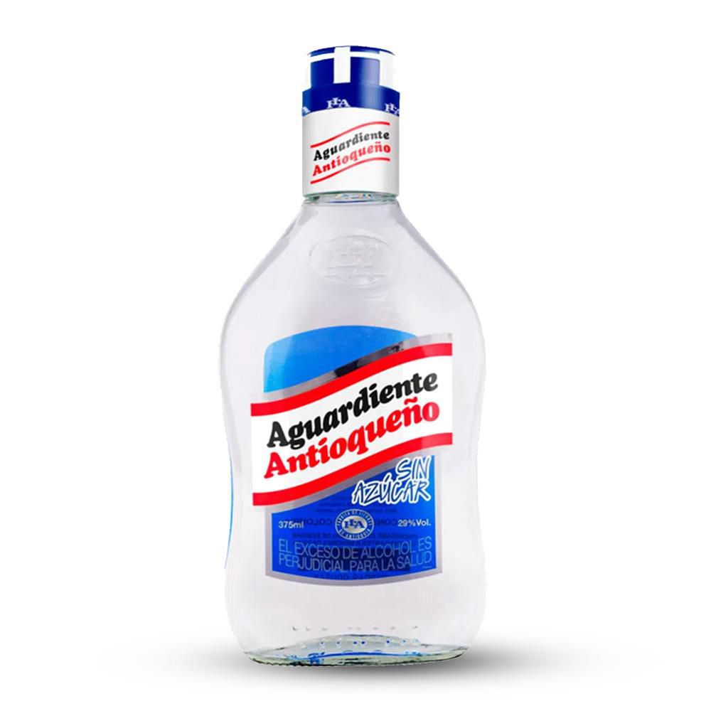 Aguardiente ANTIOQUENO azul sin azúcar media (375 ml)