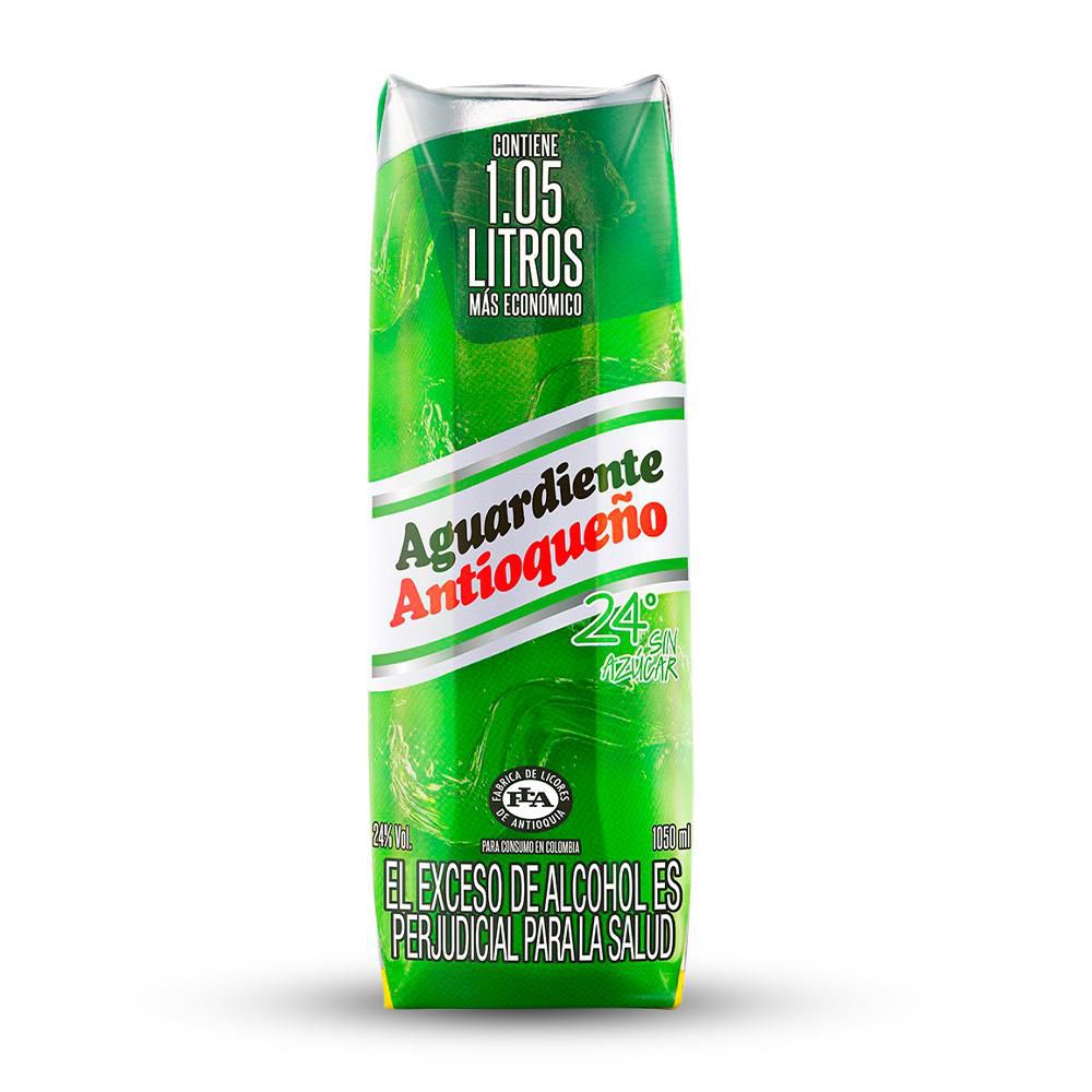 Aguardiente ANTIOQUENO verde sin azúcar caja (1050 ml)