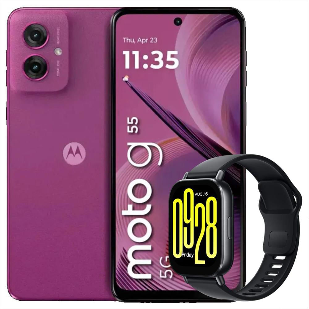 Celular Motorola Moto G55 5G 256Gb /8Gb Pink + Watch 5 Active Blk