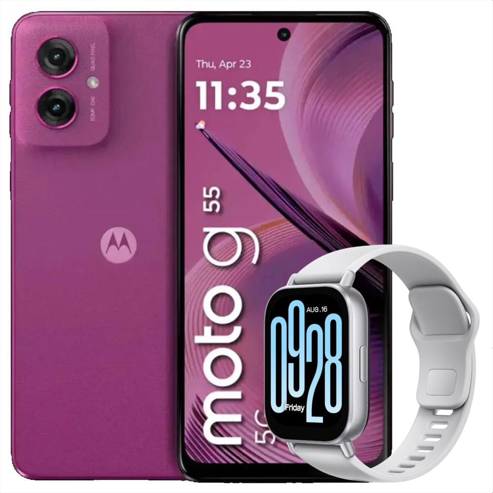 Celular Motorola Moto G55 5G 256Gb /8Gb Pink + Watch 5 Active Slv