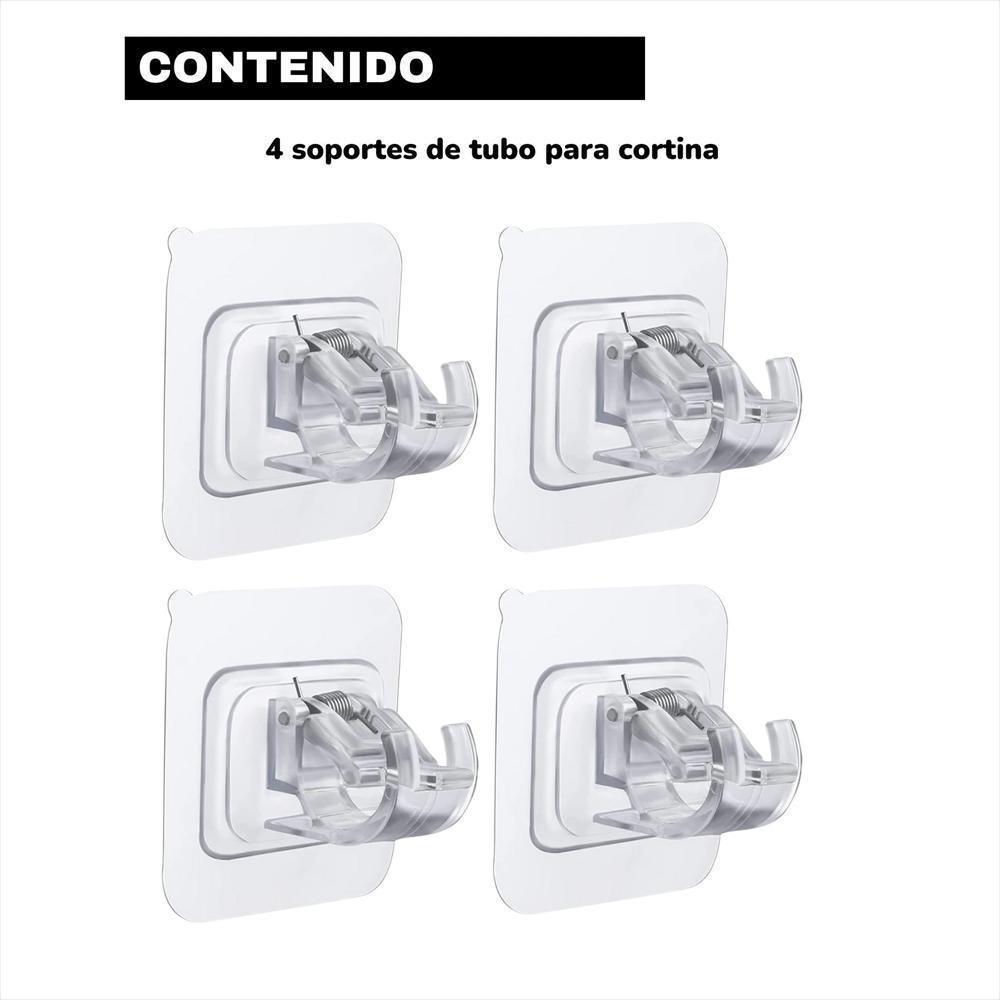 Gancho Pared Para Tubo Barra De Cortina Velo X 4 Unidades