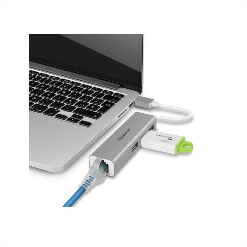 Adaptador Steren Usb Lan + Hub Usb 3.0 img #3