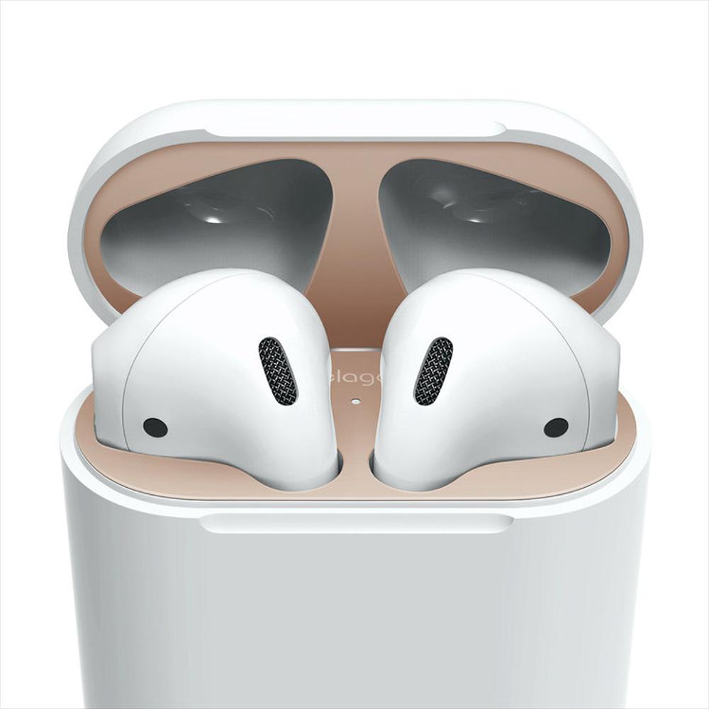 Protector De Polvo Para Airpods 1 / 2 Elago En Oro Rosa X 2 Unid
