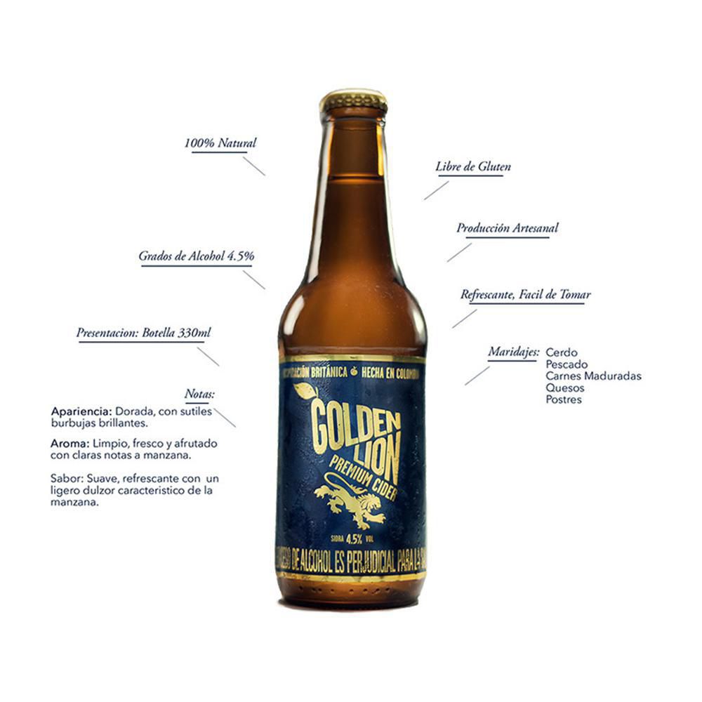 Cerveza GOLDEN LION artesanal sidra (330 ml)