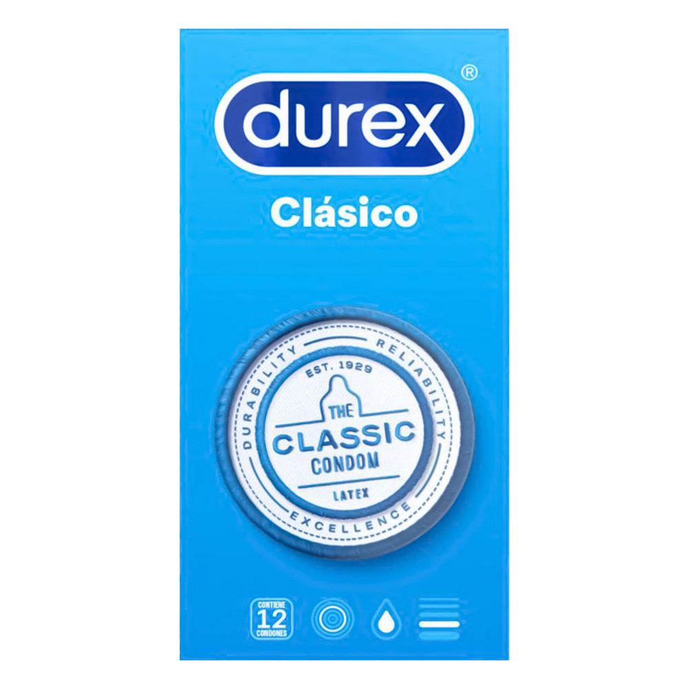 Condones DUREX LATEX CLASICOS (12 und)