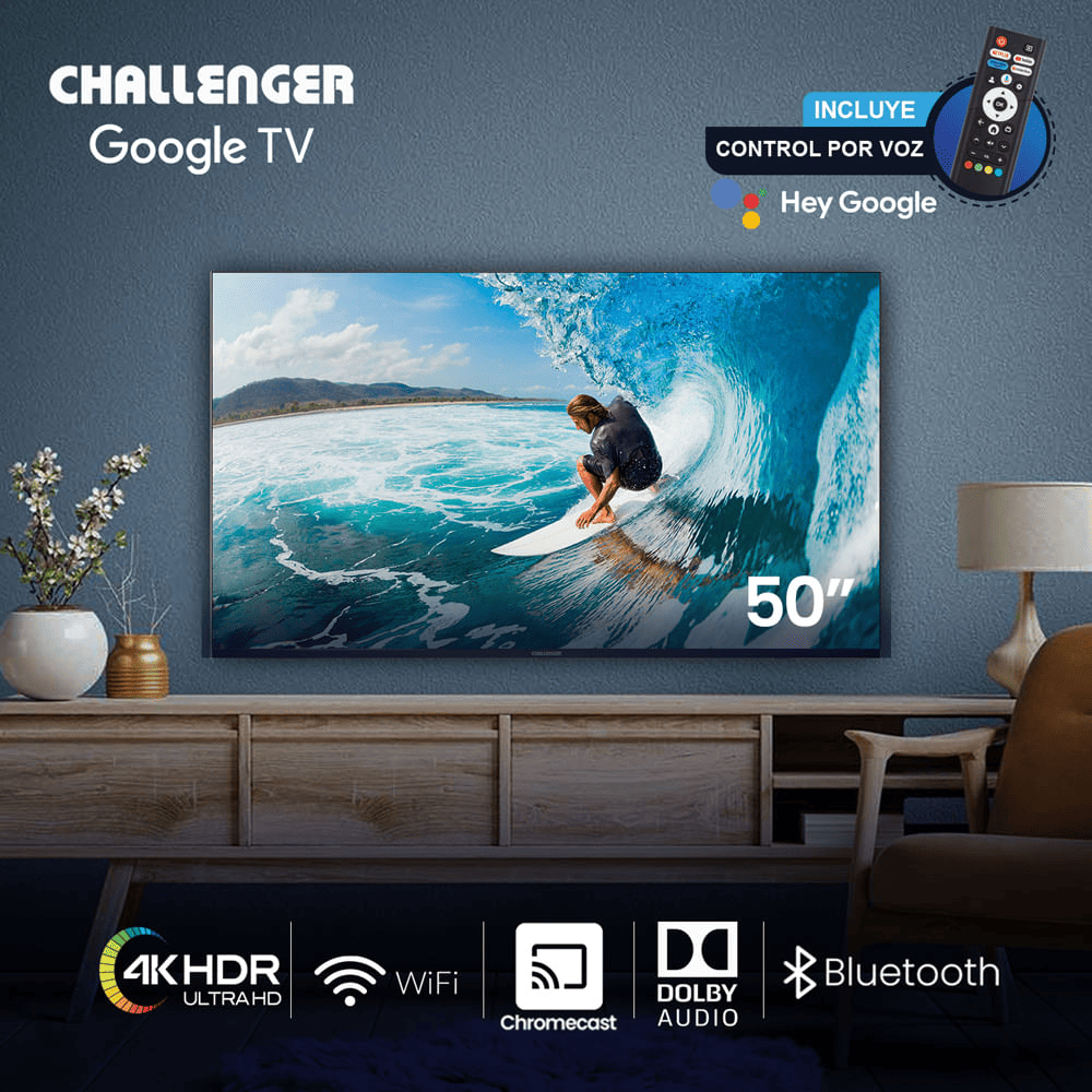 Televisor Challenger 50 Pulgadas 4K Led Smart Tv Google Uhd 50Tg82 Bt T2 S img #2
