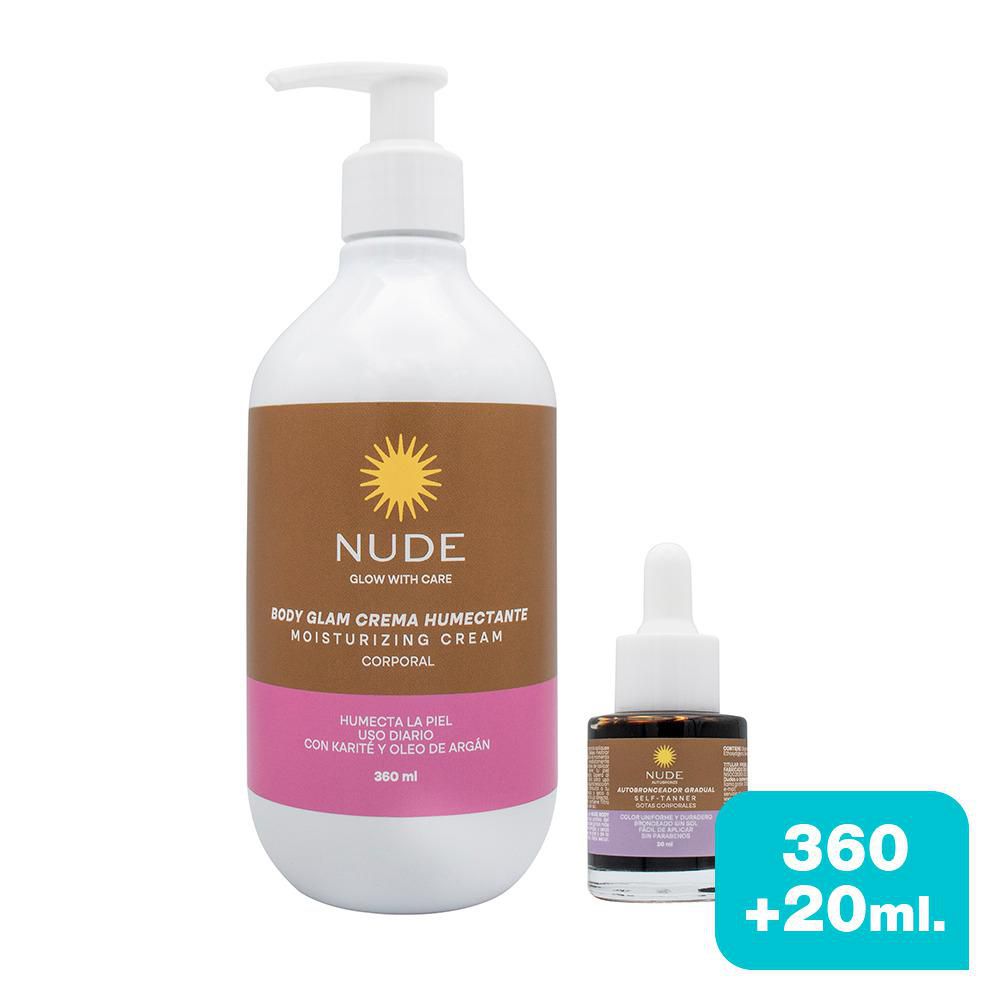 Autobronceador NUDE DUO CREMA+GOTAS NUDE (380 ml)
