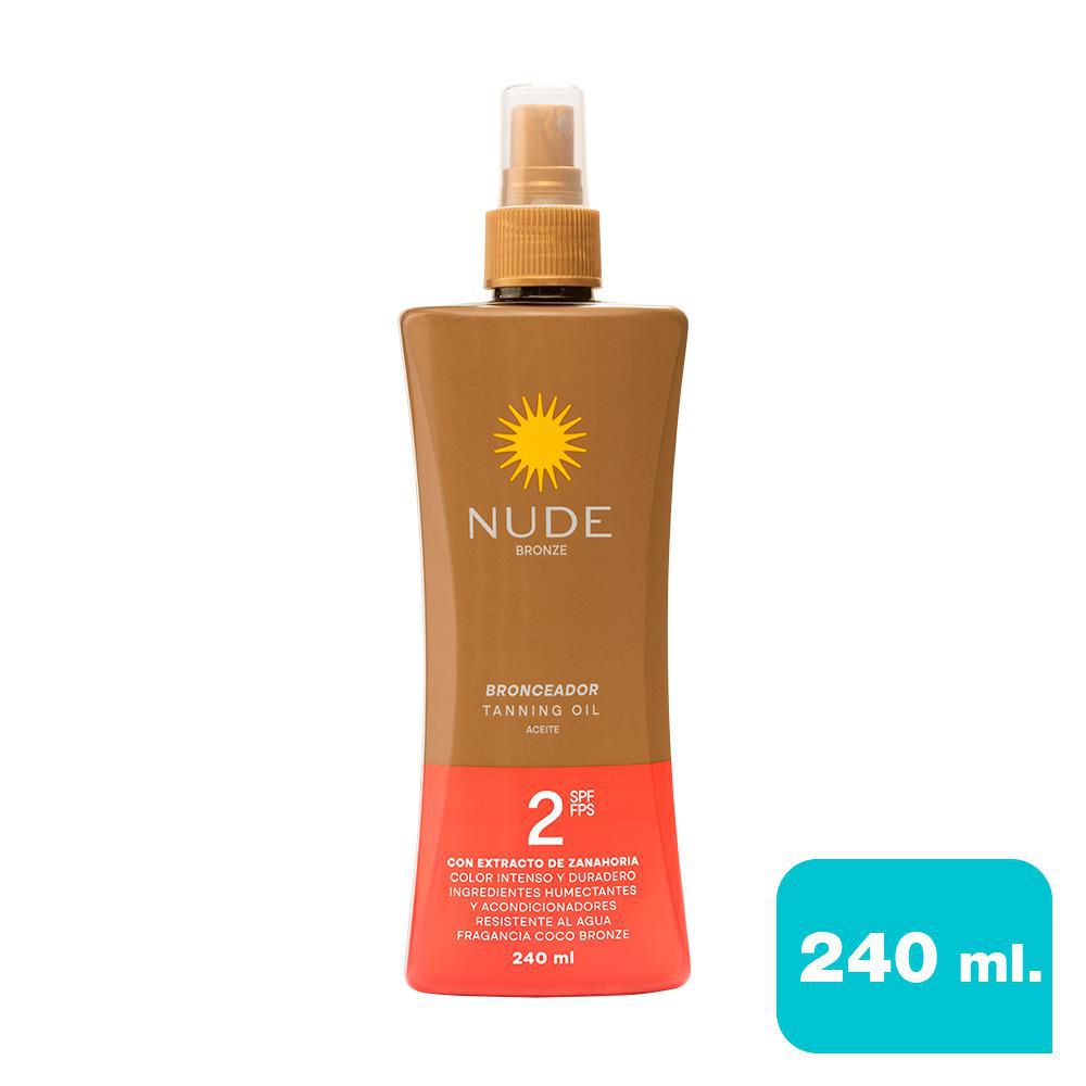 Bronceador NUDE Tanning oil 2 FPS (240 ml)