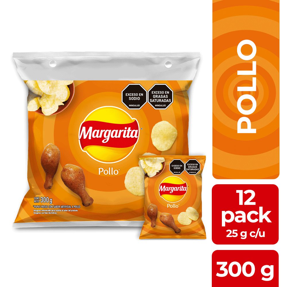 Papas MARGARITA Pollo x12und 25gr (300 gr)
