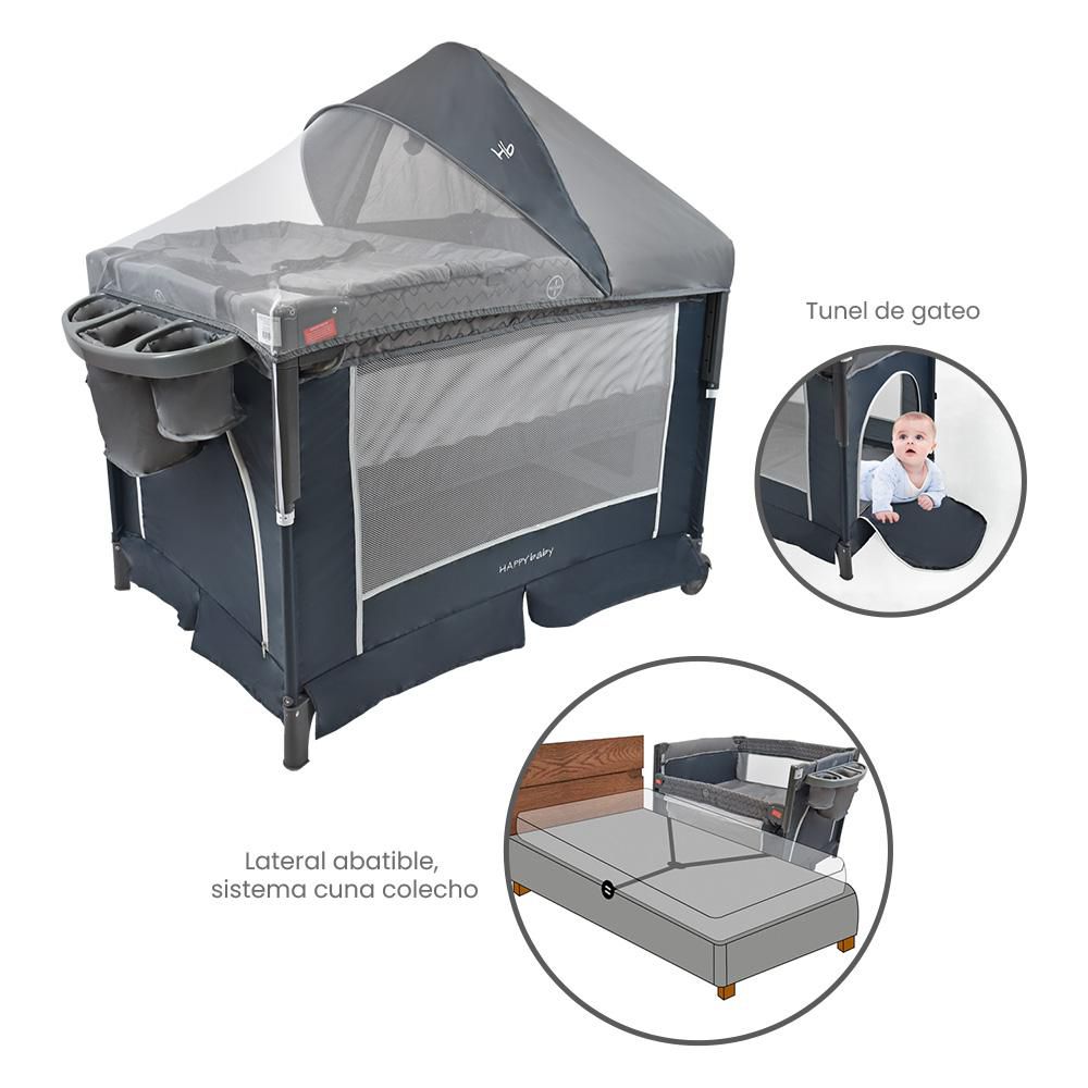 Cuna Colecho Bebé HAPPY BABY SILVER N GRIS img #2