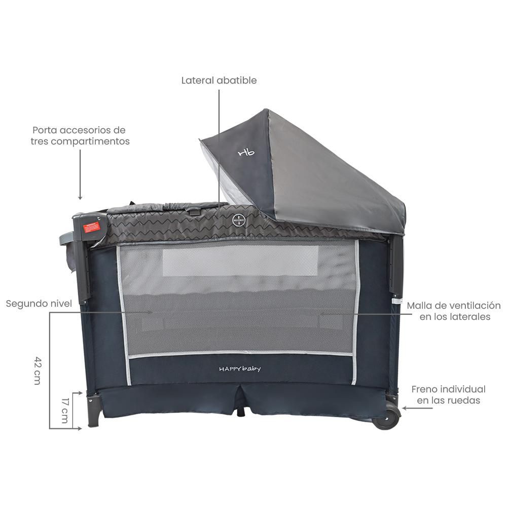 Cuna Colecho Bebé HAPPY BABY SILVER N GRIS img #3