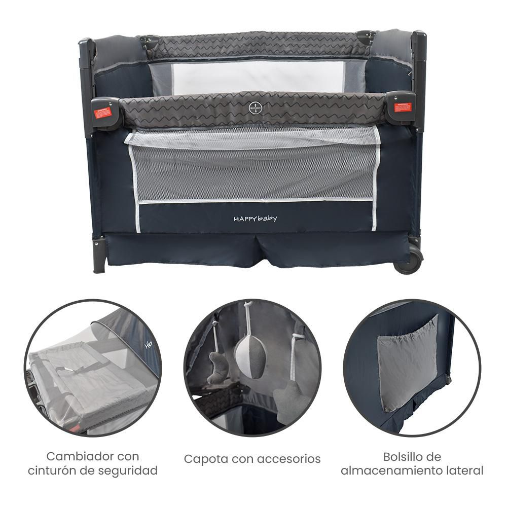 Cuna Colecho Bebé HAPPY BABY SILVER N GRIS img #4