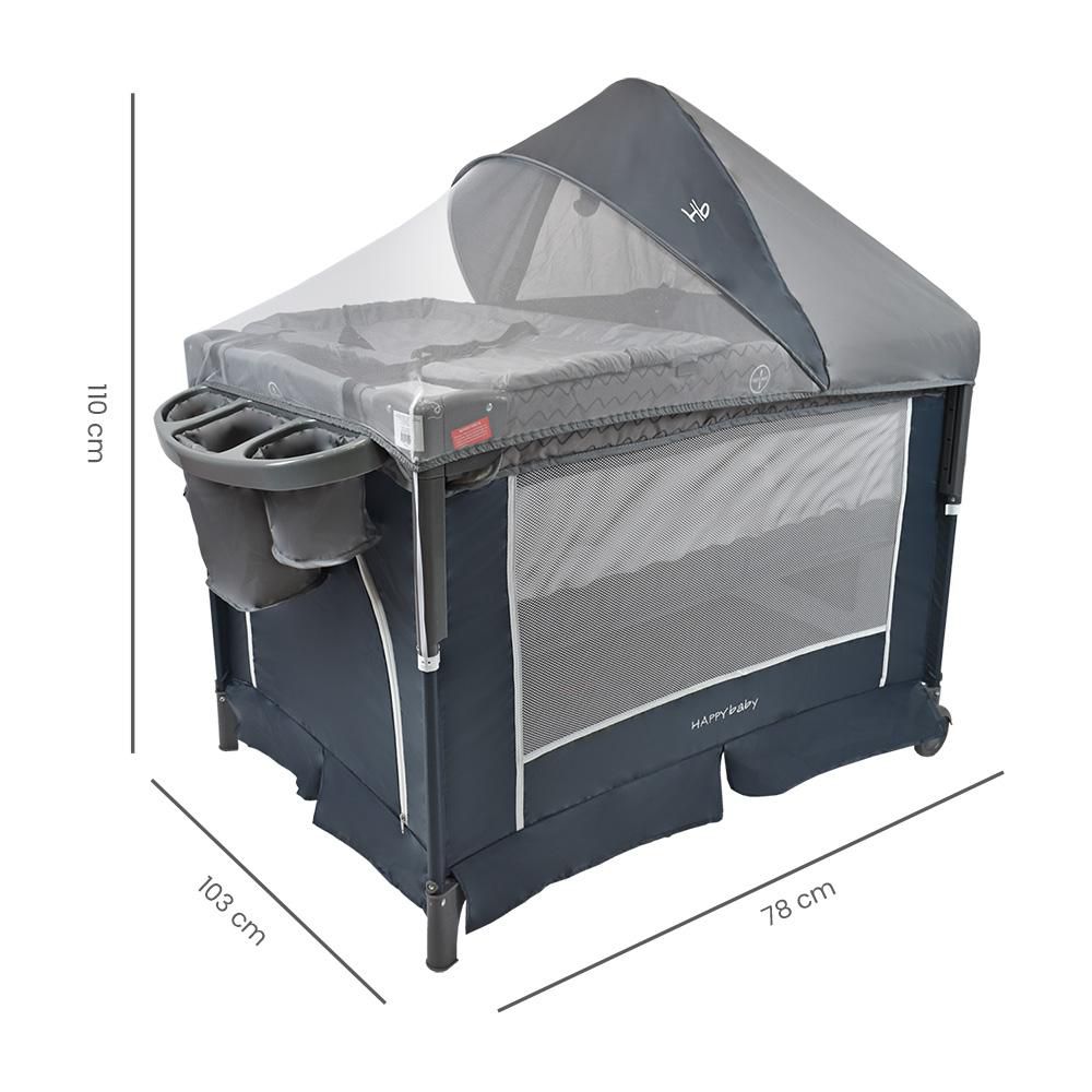 Cuna Colecho Bebé HAPPY BABY SILVER N GRIS img #5