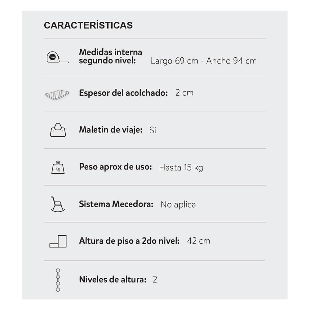 Cuna Colecho Bebé HAPPY BABY SILVER N GRIS img #7