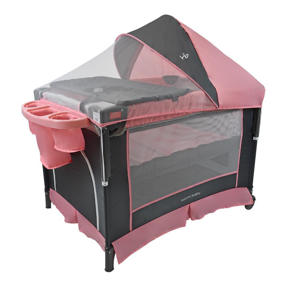 Cuna Colecho Bebé HAPPY BABY SILVER N ROSA