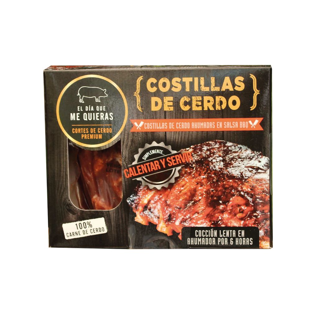 Costilla de cerdo EL DIA QUE ME QUIERAS ahumada BBQ (400  gr)