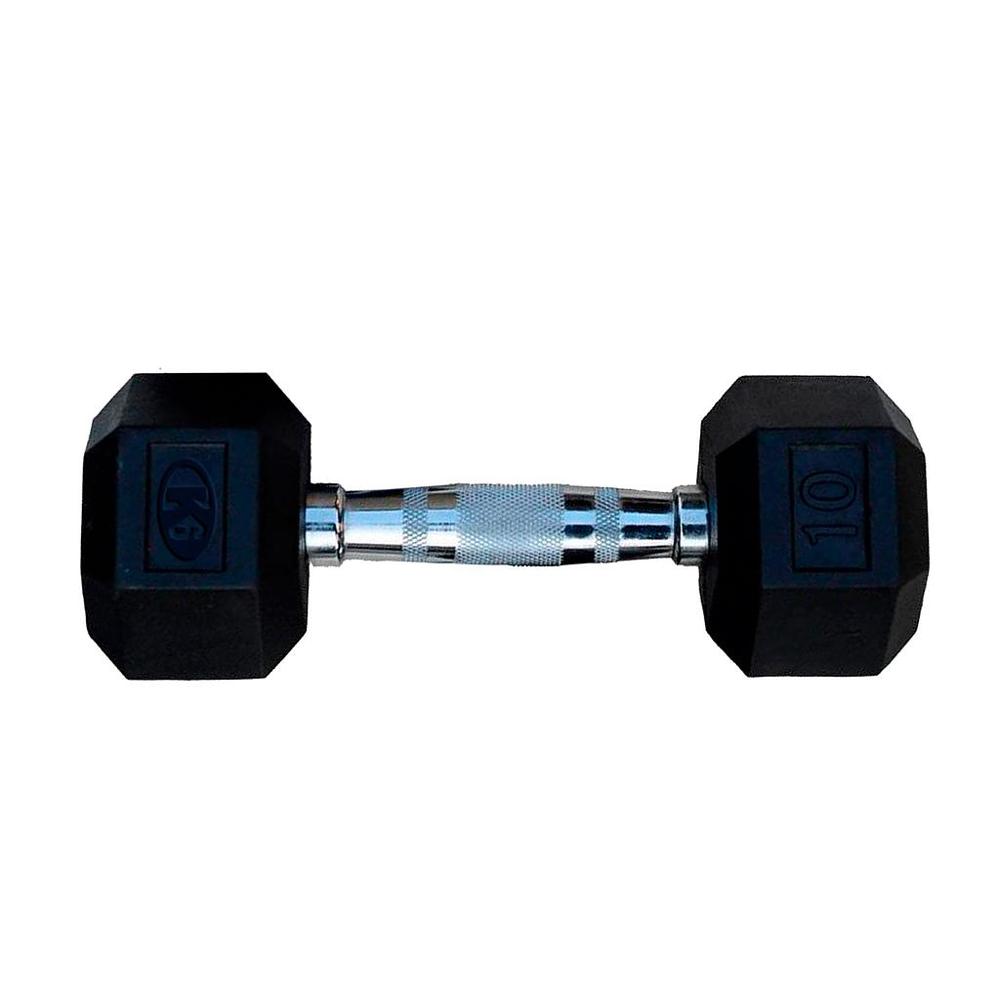 Mancuerna Encauchetada 25Lbs 11.3Kg Pesas De Vinil K6 Hex X1