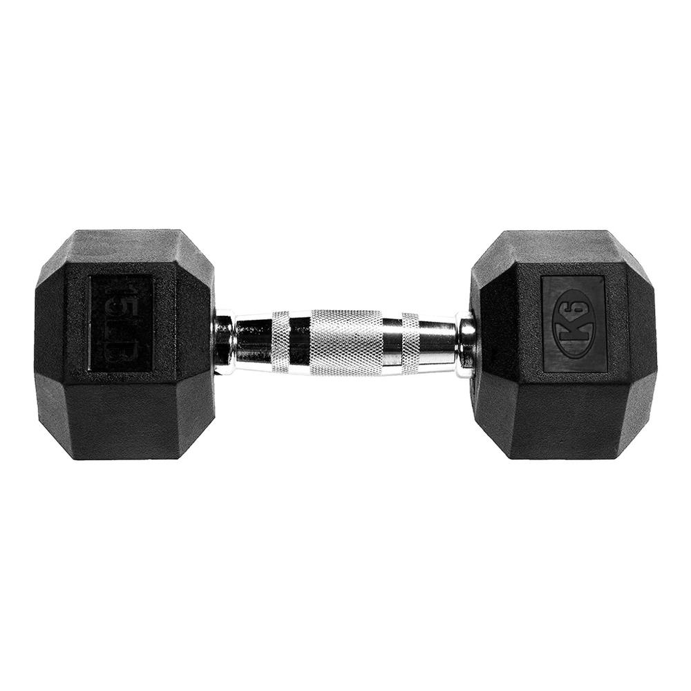 Mancuerna Encauchetada 15Lbs 6.8Kg Pesas De Vinil K6 Hex X1