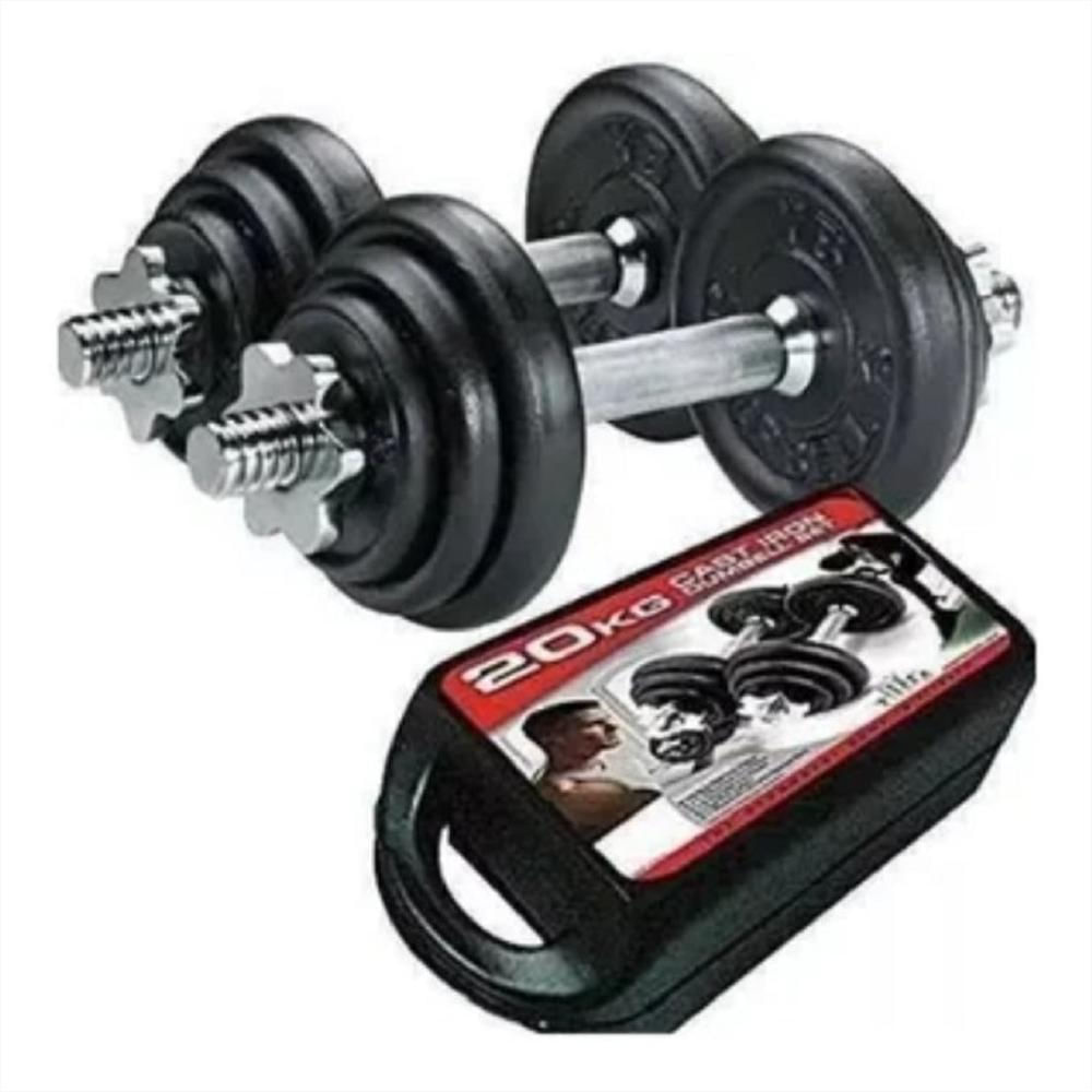 Kit Pesas Mancuernas 20 Kg 40 Lb Gimnasio Portatil + Estuche