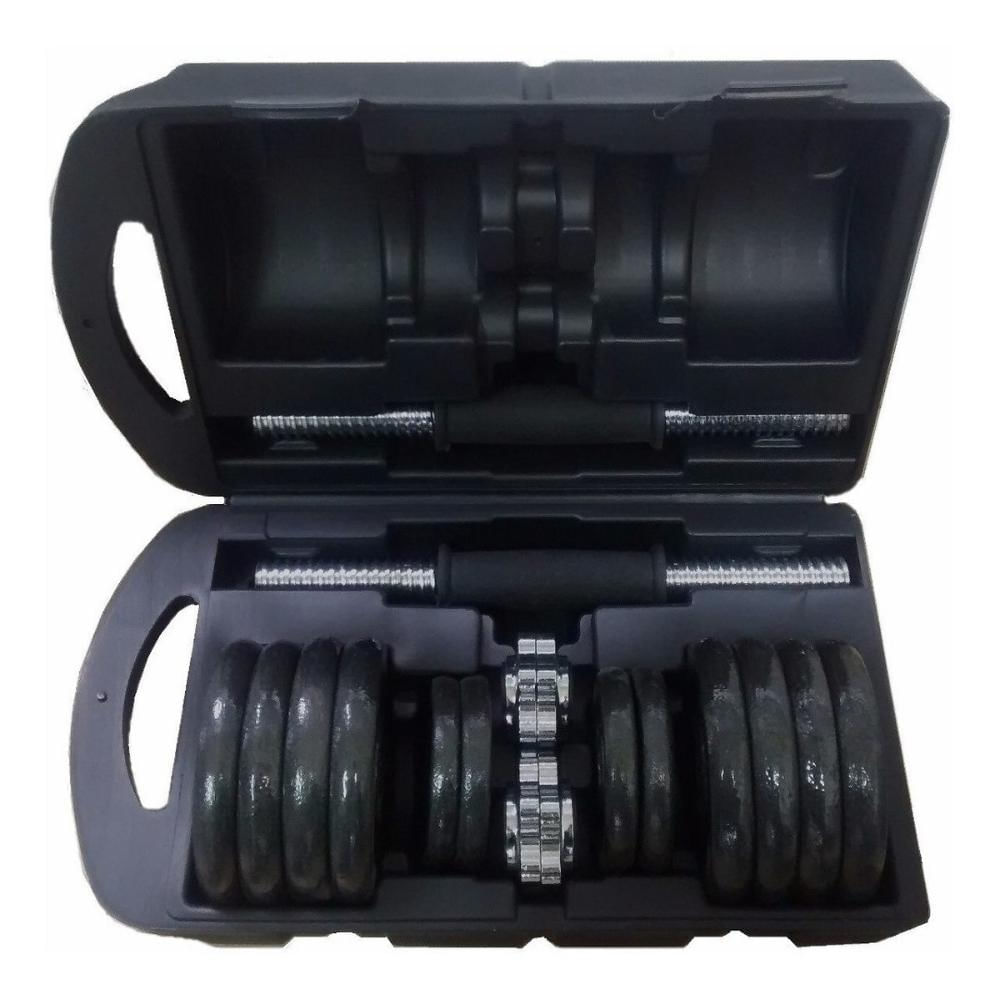 Kit Pesas Mancuernas 20 Kg 40 Lb Gimnasio Portatil + Estuche img #2