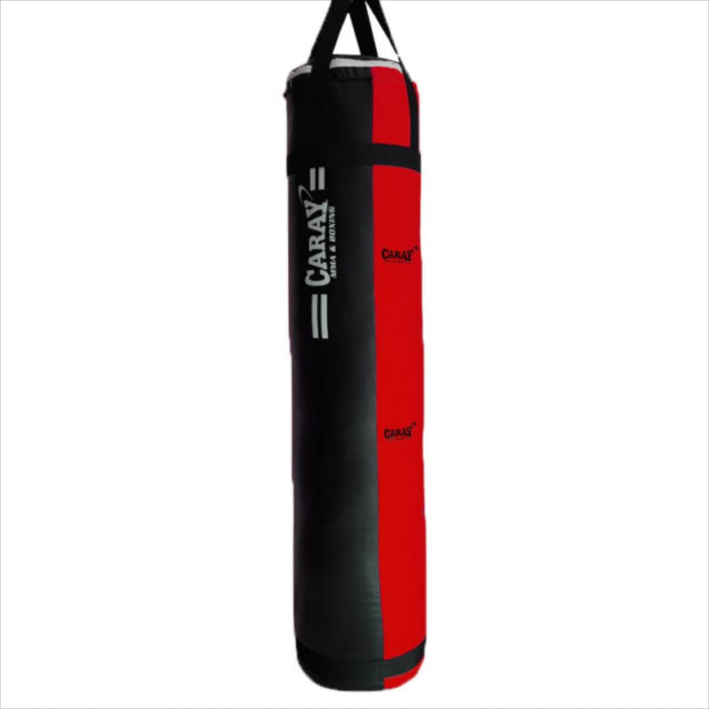 Saco De Boxeo Profesional Mma Caray Negro/Rojo Extralargo 1,55 Mts X 30 Cms De Diámetro