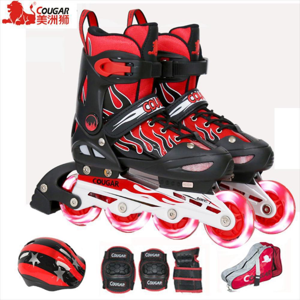 Cougar Skates Flash Inline Skate 26 32 Flame Negro Rojo img #1