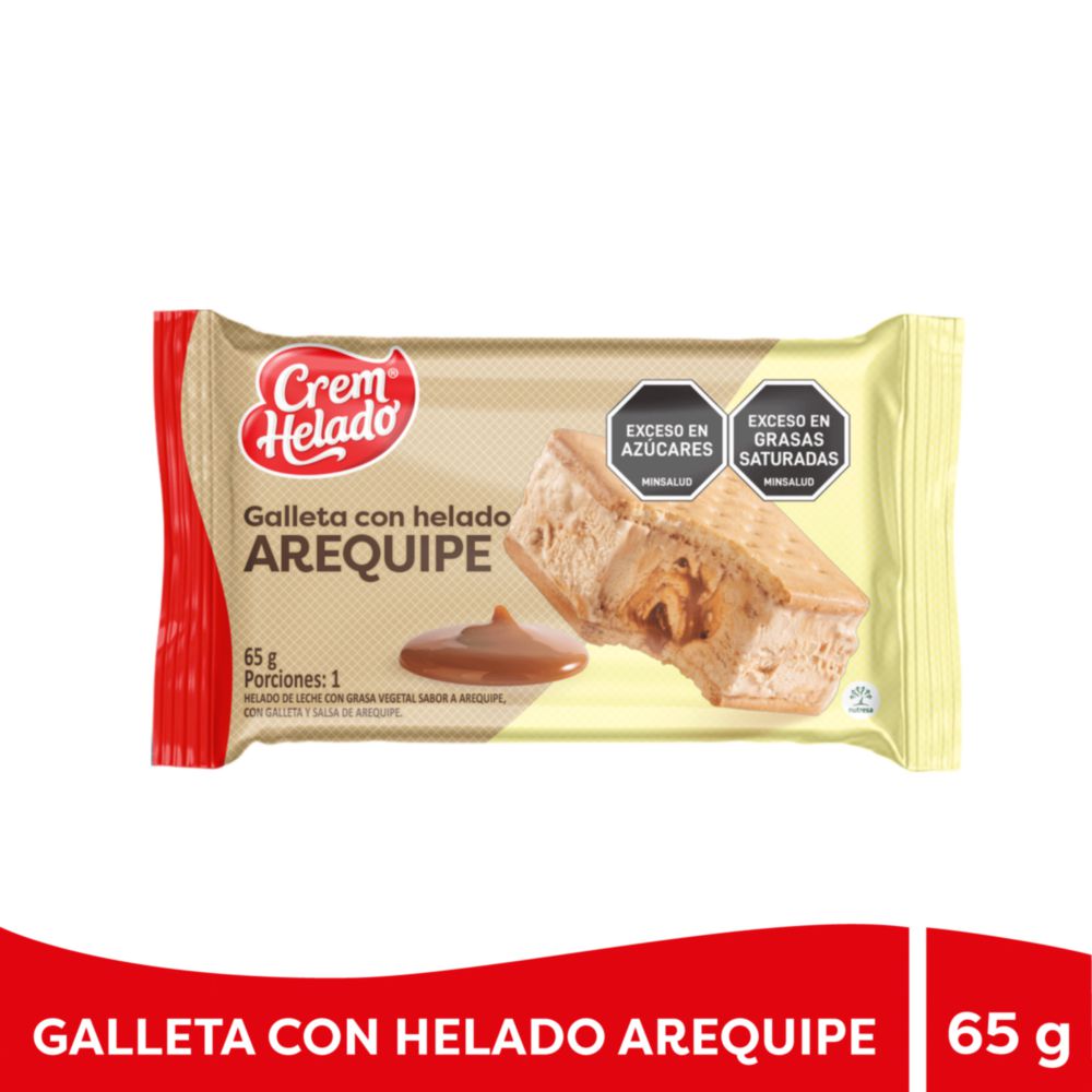 Galleta con helado CREM HELADO arequipe (65 gr)