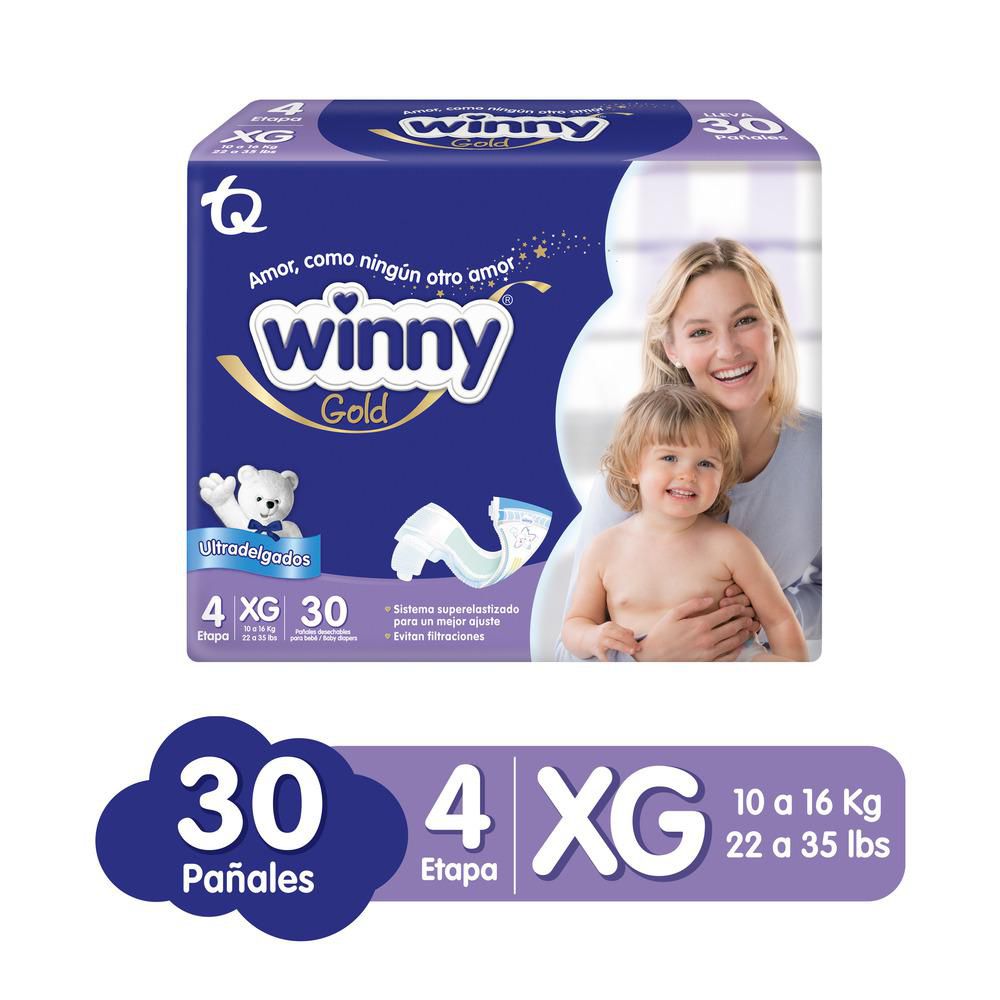 Pañales WINNY gold etapa 4 XG (30 und)