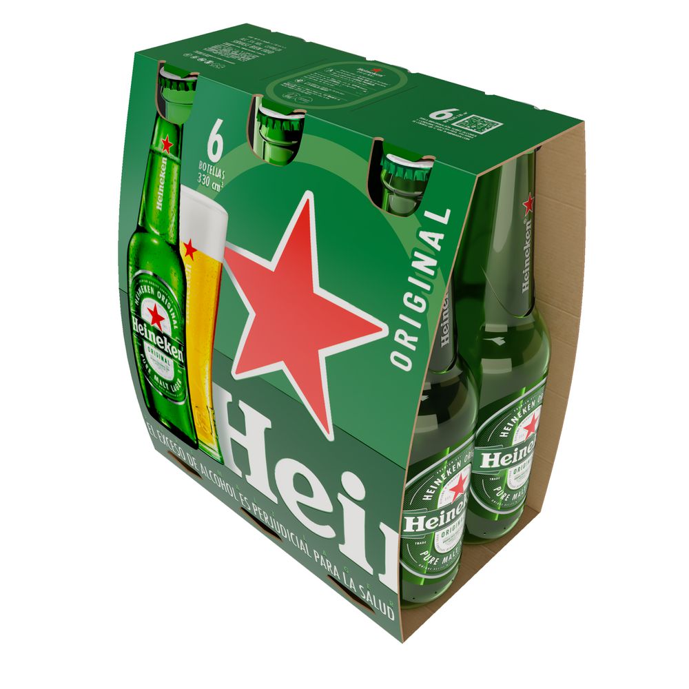 Cerveza HEINEKEN Botella x6un 330ml (1980 ml)