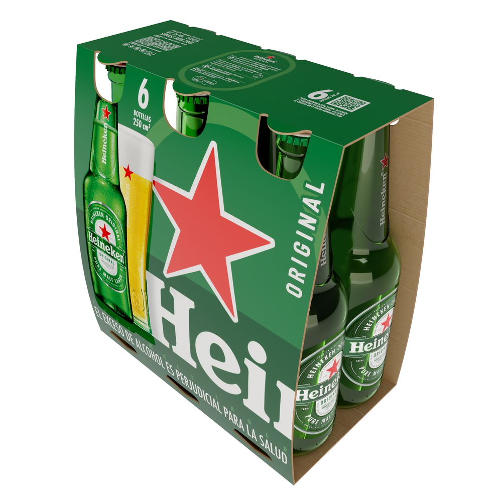 Cerveza HEINEKEN Botella x6und 250ml (1500 ml)