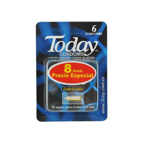 Condón TODAY lubricado pague 6 lleve 8 (6 und)