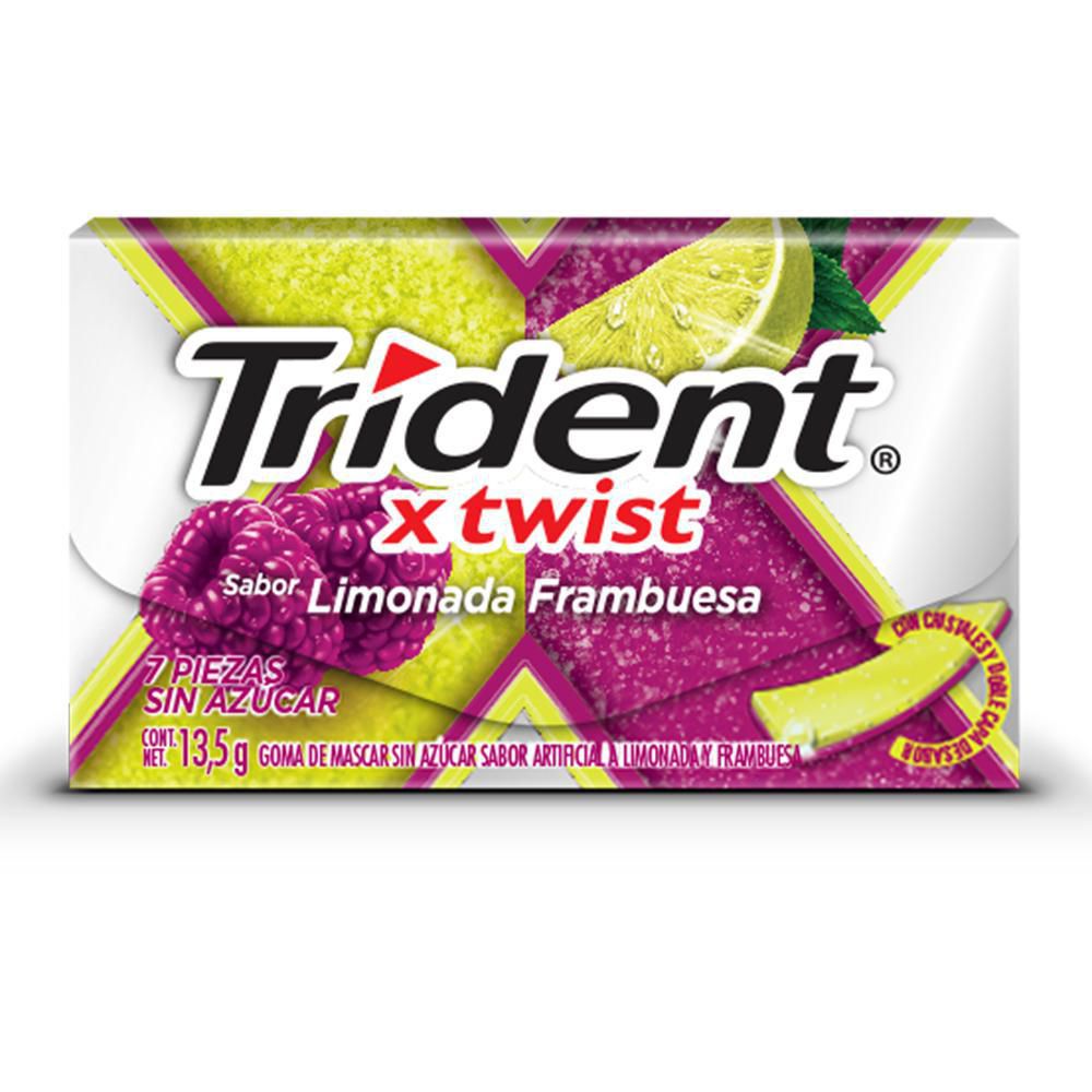 Chicle TRIDENT twist limonada frambuesa sin azúcar (14  gr)