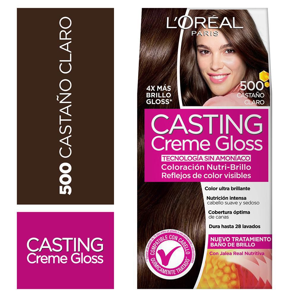 Tintura CASTING CREME sin amoníaco castaño claro 500 (1 und)