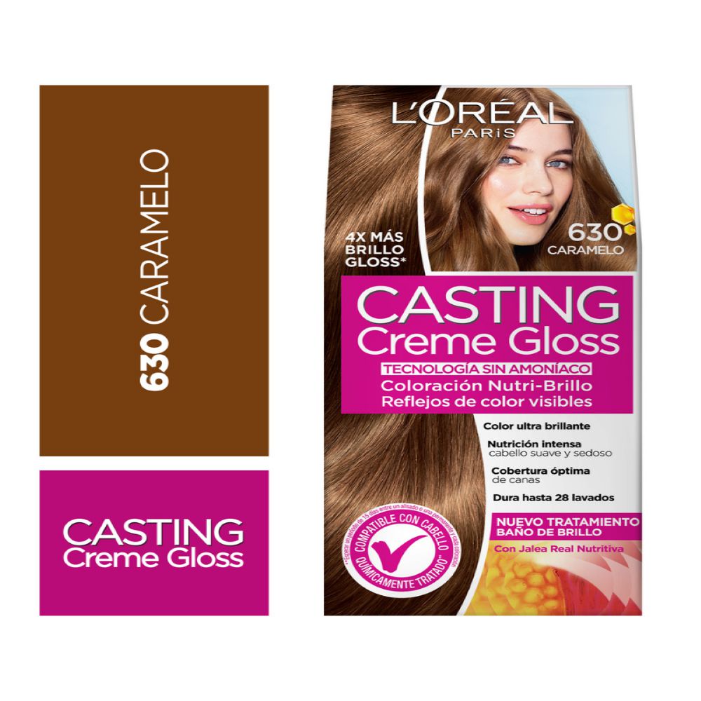Tintura CASTING CREME sin amoníaco caramelo 630 (1 und)