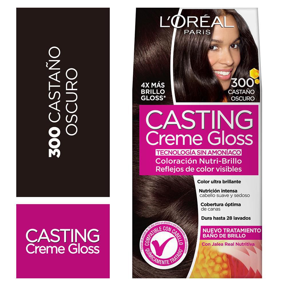 Tintura CASTING CREME sin amoníaco castaño oscuro 300 (1 und)