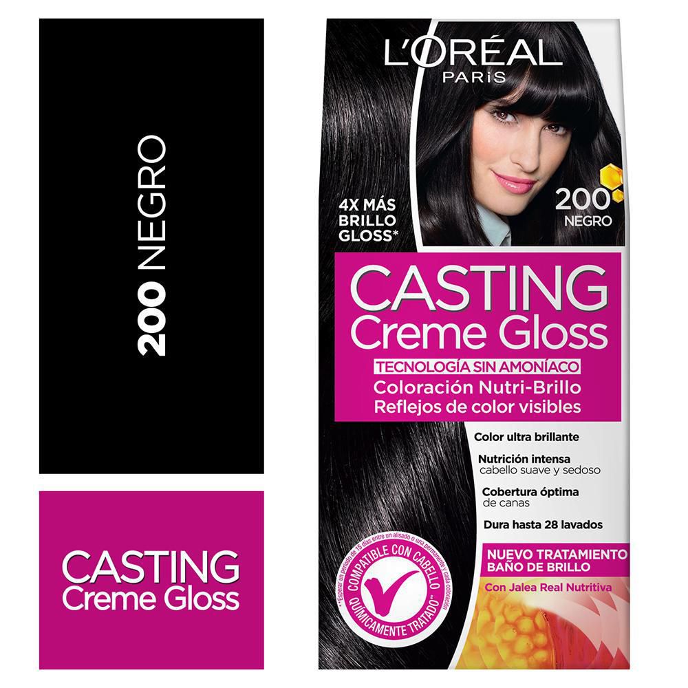 Tintura CASTING CREME sin amoníaco negro 200 (1 und)