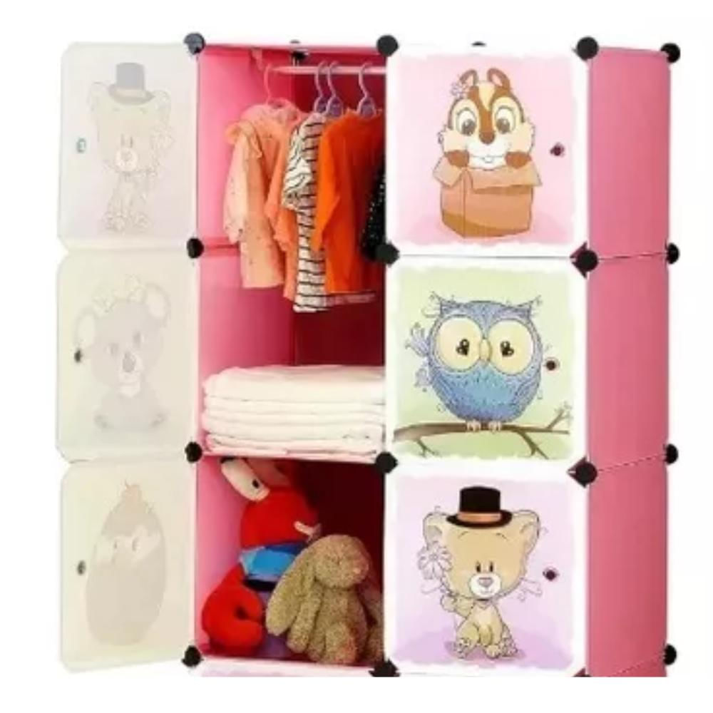 Armario Infantil Organizador De Ropa Y Juguetes Plástico Color Rosa