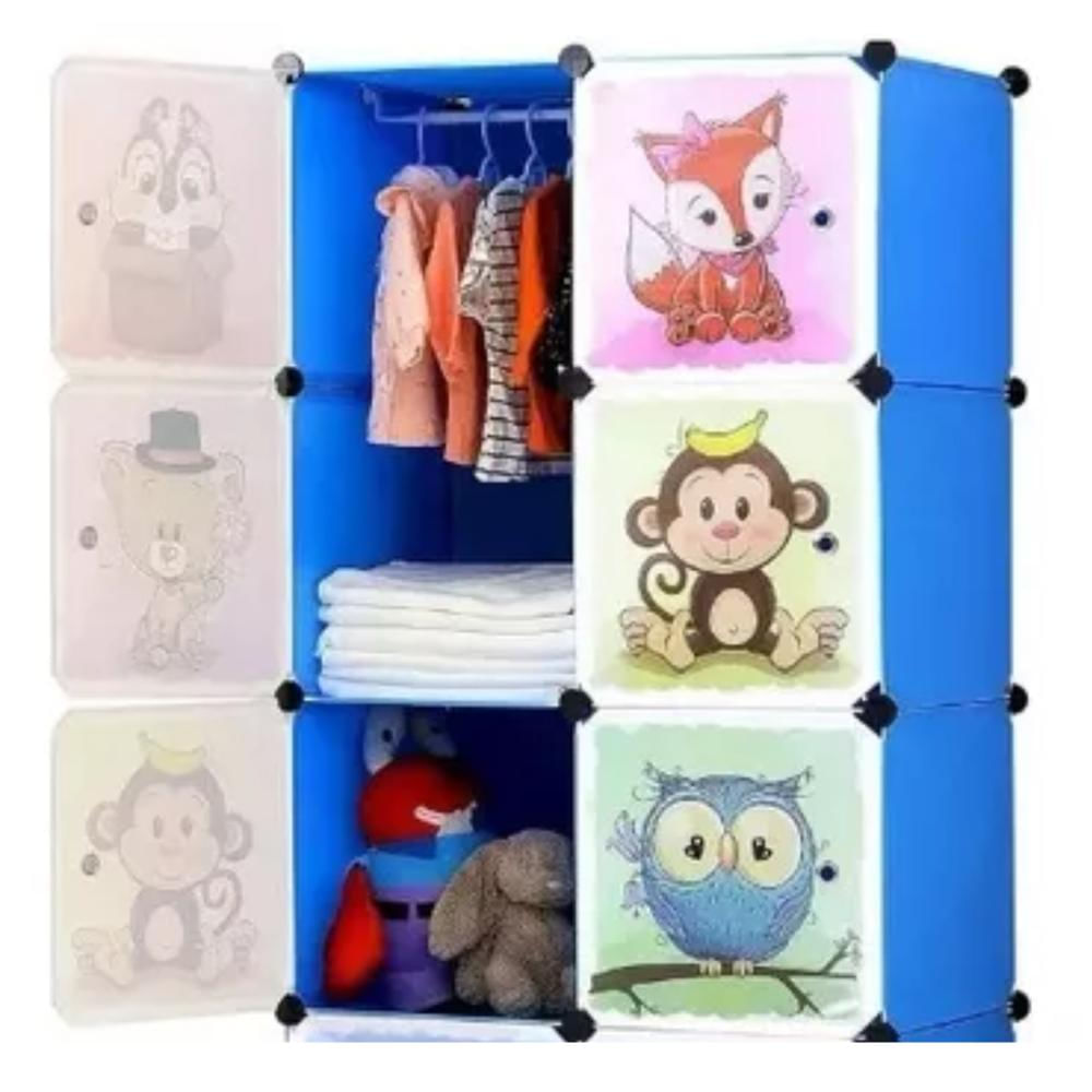 Armario Infantil Organizador De Ropa Y Juguetes Plástico Color Azul