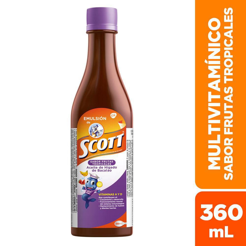 Emulsión SCOTT multivitamínico frutas tropicales (360 ml)