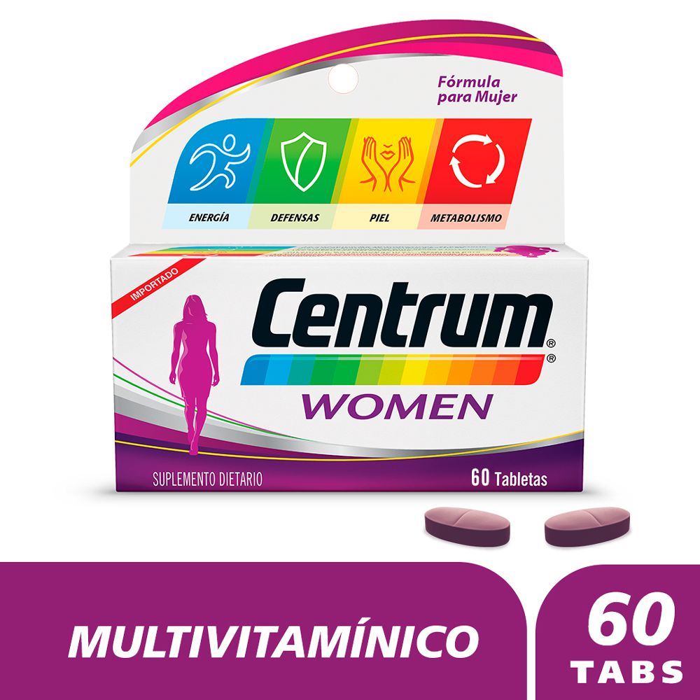 Tabletas CENTRUM multivitamínico women (60  und)