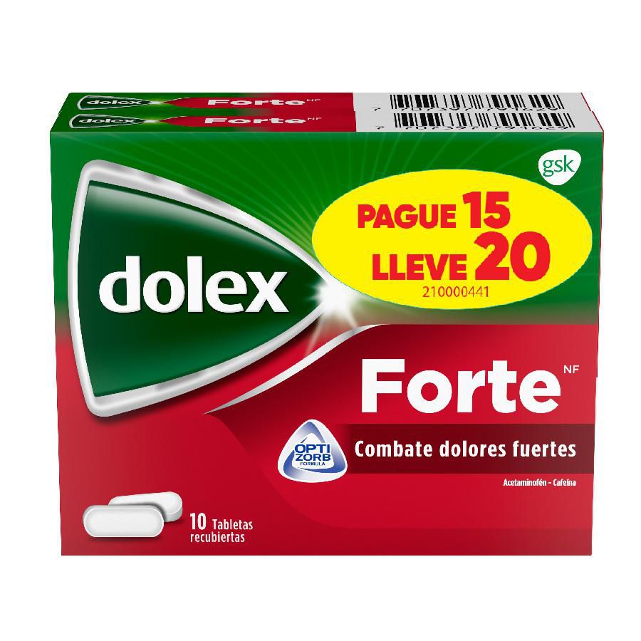 Acetaminofén DOLEX dolores fuertes contiene cafeína (15  und) img #2